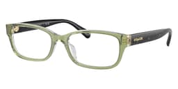 Coach Frame HC6221U in Transparent Green Hopper (5786), front three-quarter view