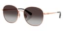 Coach Sunglasses HC7189 in Shiny Rose Gold / Gray Gradient 94078G (94078G), front three-quarter view
