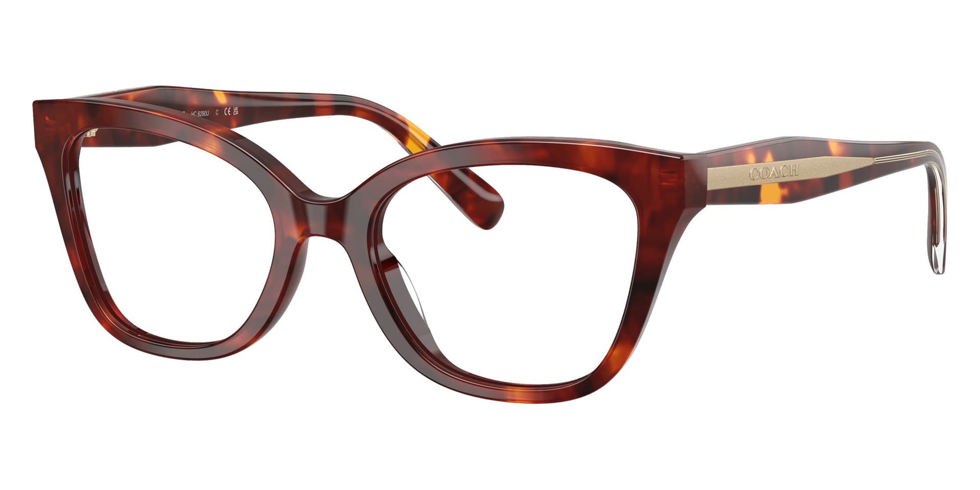 Coach Frame HC6290U in Walnut Tortoise 5938 (5938), front three-quarter view