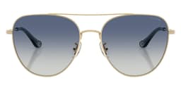 Coach Sunglasses HC7182 in Shiny Light Gold / Blue Gradient (90054L), straight front view