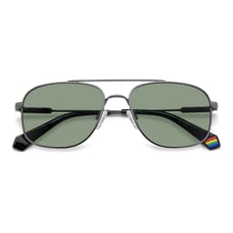 Polaroid Sunglasses PLD 6235/S/X in DARK RUTHENIUM GREEN, straight front view
