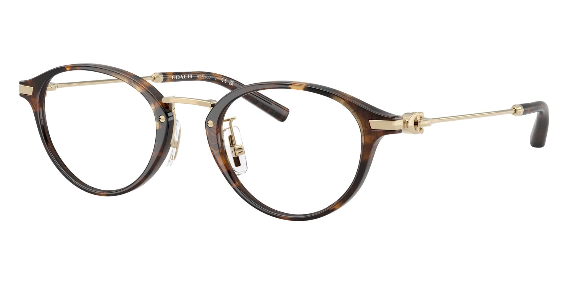 Coach Frame HC6268D in Dark Tortoise (5120), front three-quarter view