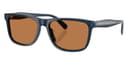 Coach Sunglasses HC8454U in Transparent Dark Blue / Amber Solid 575773 (575773), front three-quarter view