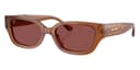 Coach Sunglasses HC8439U in Transparent Brown / Wine Solid (581175), front three-quarter view