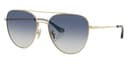 Coach Sunglasses HC7182 in Shiny Light Gold / Blue Gradient (90054L), front three-quarter view
