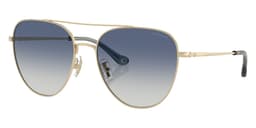 Coach Sunglasses HC7182 in Shiny Light Gold / Blue Gradient (90054L), front three-quarter view