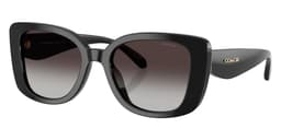 Coach Sunglasses HC8450U in Black / Gray Gradient 50028G (50028G), front three-quarter view