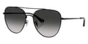 Coach Sunglasses HC7182 in Shiny Black / Gray Gradient (93443C), front three-quarter view