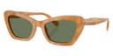 Coach Sunglasses HC8452U in Blonde Tortoise / Green Solid 593982 (593982), front three-quarter view
