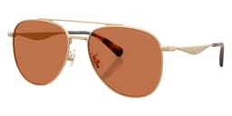 Coach Sunglasses HC7190 in Satin Light Gold / Amber Solid 900573 (900573), front three-quarter view