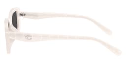 Coach Sunglasses HC8444D in Milky Cloud / Gray Solid (579087), side profile view