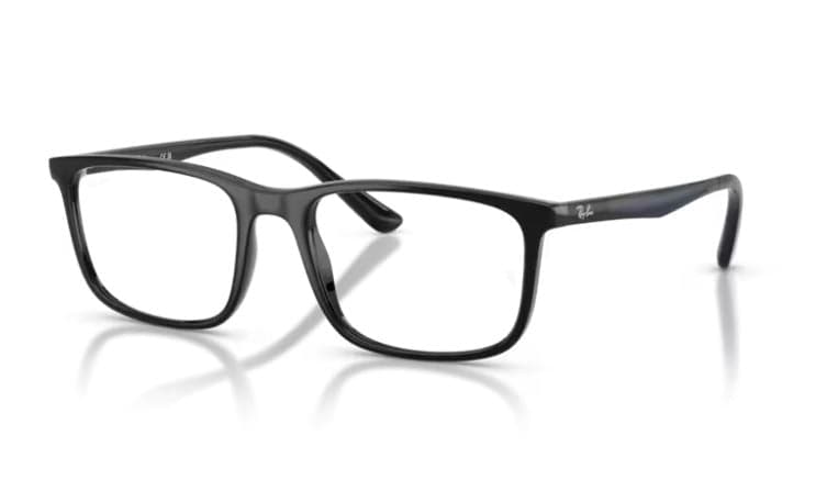 Ray-Ban Frame RX7170I in Black (8494), front three-quarter view