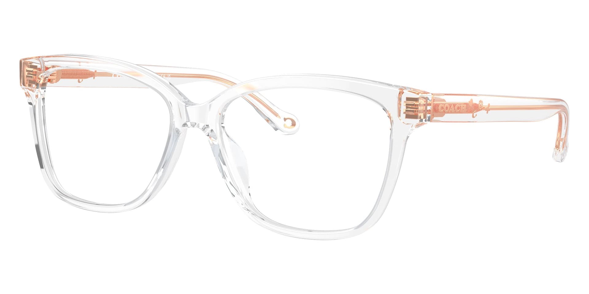 Coach Frame HC6242U in Transparent Clear (5111), front three-quarter view