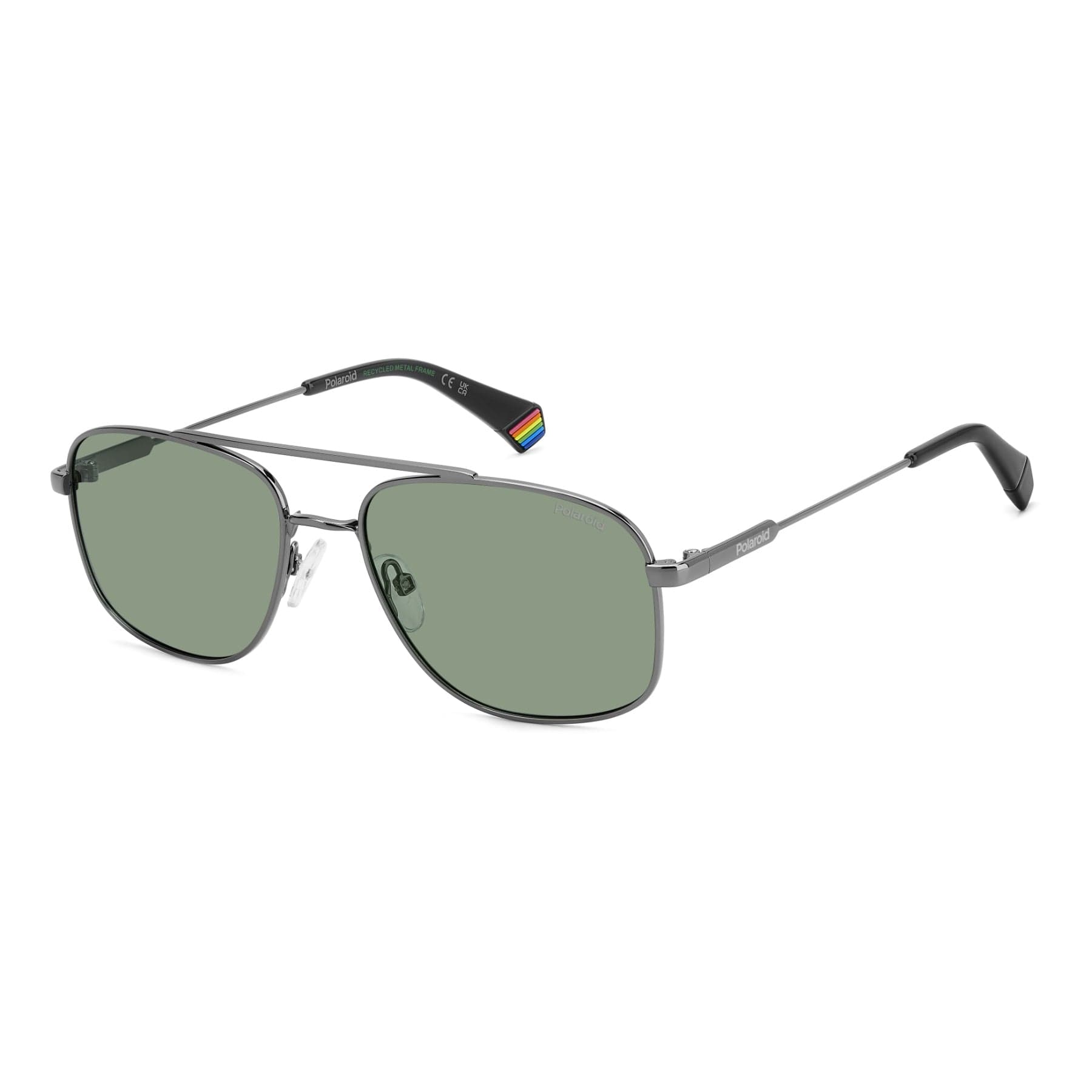Polaroid Sunglasses PLD 6235/S/X in DARK RUTHENIUM GREEN, three quarter view