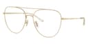 Coach Sunglasses HC7182 in Shiny Light Gold / Clear Blue-Violet Light Filter (9005SB), front three-quarter view