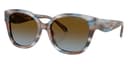 Coach Sunglasses HC8438U in Striated Maple/Blueberry / Brown Blue Gradient (589913), front three-quarter view