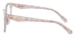 Coach Frame HC6259U in Transparent Pink Floral Print / Clear Blue Light 5953SB (5953SB), side profile view