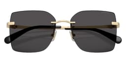Coach Sunglasses HC7193D in Shiny Light Gold / Gray Solid 900587 (900587), straight front view