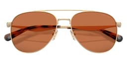 Coach Sunglasses HC7190 in Satin Light Gold / Amber Solid 900573 (900573), straight front view