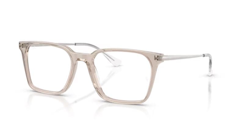 Ray-Ban Frame RX5452I in Brown / Transparent (8449), front three-quarter view
