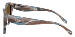 Coach Sunglasses HC8438U in Striated Maple/Blueberry / Brown Blue Gradient (589913), side profile view