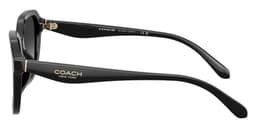Coach Sunglasses HC8437U in Black / Gray Gradient (50023C), side profile view