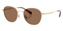 Coach Sunglasses HC7191 in Shiny Light Gold / Brown Solid 900513 (900513), front three-quarter view