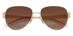 Coach Sunglasses HC7186 in Shiny Light Gold / Brown Gradient Polarized 900587 (900587), straight front view