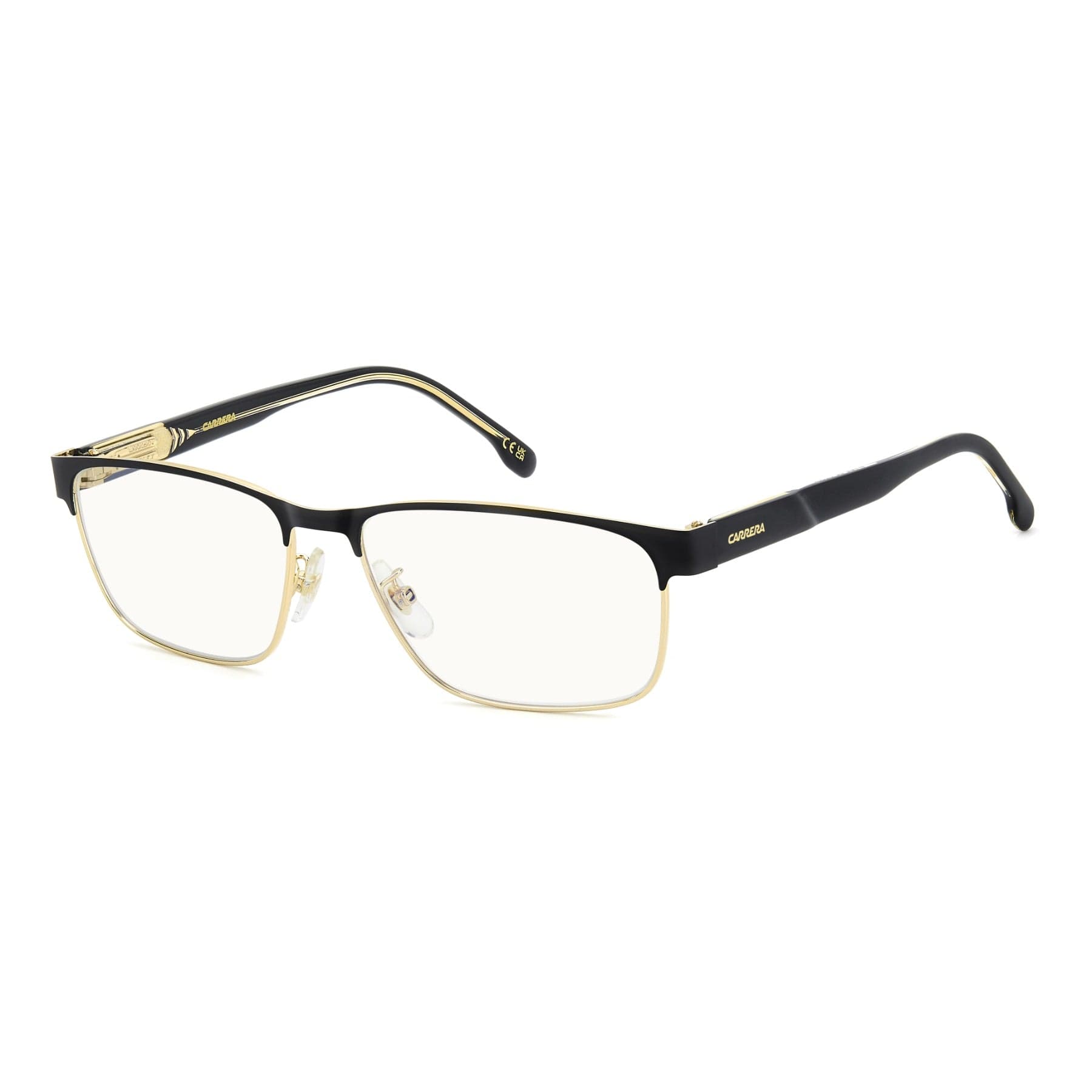 Carrera Frame C FLEX 06/G in MATTE BLACK GOLD, three quarter view