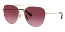 Coach Sunglasses HC7182 in Shiny Light Gold / Merlot Gradient (90058H), front three-quarter view