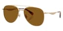 Coach Sunglasses HC7190 in Satin Light Gold / Brown Solid Polarized 900583 (900583), front three-quarter view