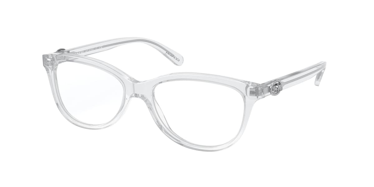 Coach Frame HC6155 in Transparent Grey (5614), front three-quarter view