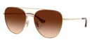 Coach Sunglasses HC7182 in Shiny Light Gold / Brown Gradient (900574), front three-quarter view