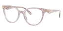 Coach Frame HC6259U in Transparent Pink Floral Print / Clear Blue Light 5953SB (5953SB), front three-quarter view