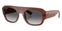 Ray-Ban Sunglasses RB2218 in Transparent Brown / Gray Gradient Polarized (6678T3), front three-quarter view