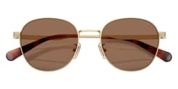 Coach Sunglasses HC7191 in Shiny Light Gold / Brown Solid 900513 (900513), straight front view