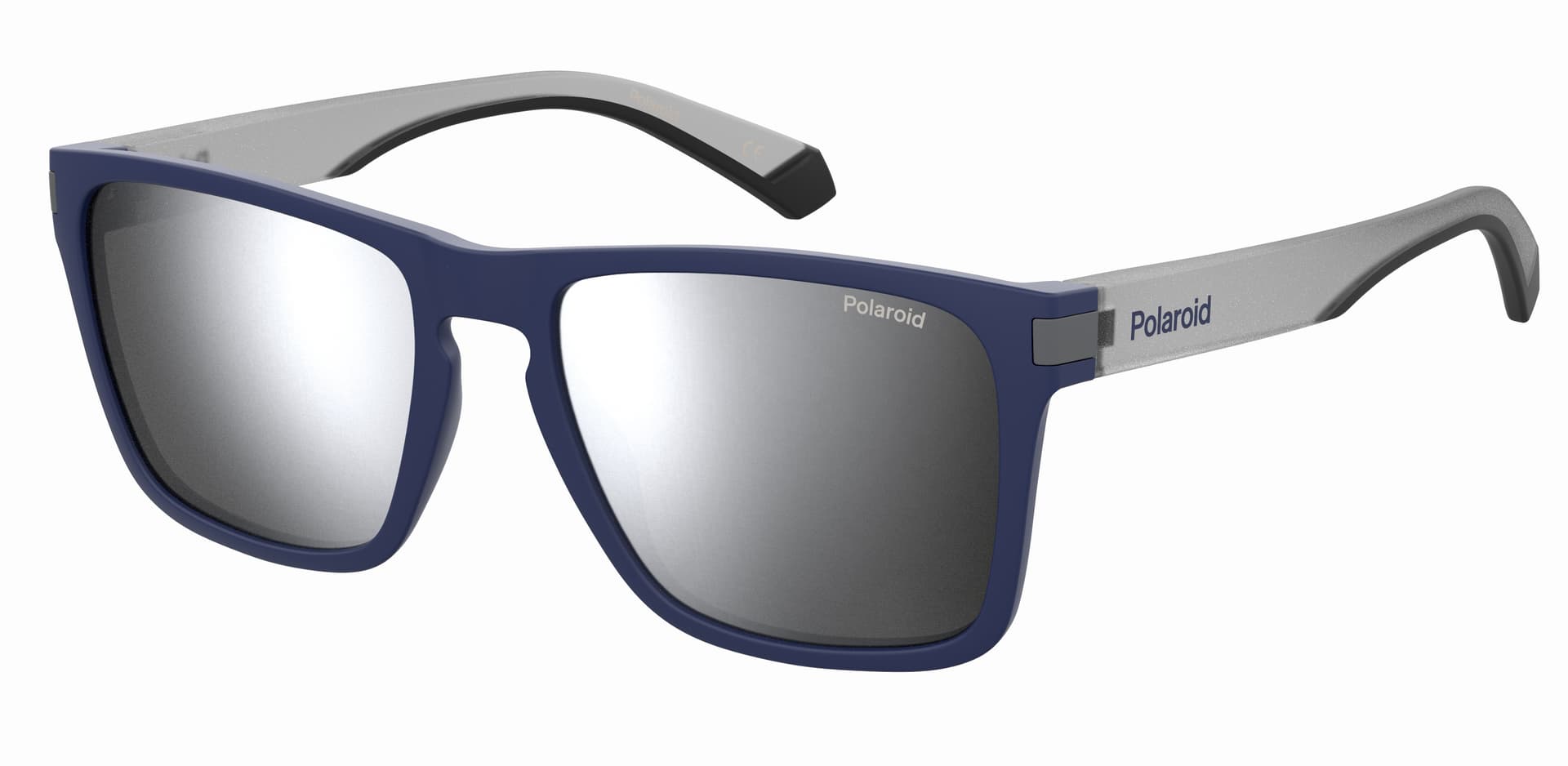 Polaroid Sunglasses PLD 2139/S in Matte Blue Silver (F2G), front three-quarter view