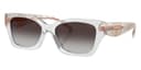 Coach Sunglasses HC8451U in Transparent Gray / Gray Gradient 59358G (59358G), front three-quarter view
