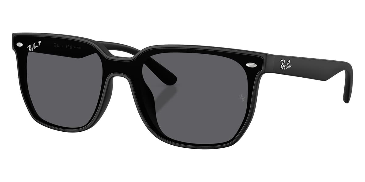 Ray-Ban Sunglasses RB4466D in Matte Black / Polarized Gray (601S81), front three-quarter view
