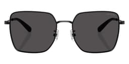 Coach Sunglasses HC7184D in Shiny Black/Dark Gray / Gray Solid (934487), straight front view