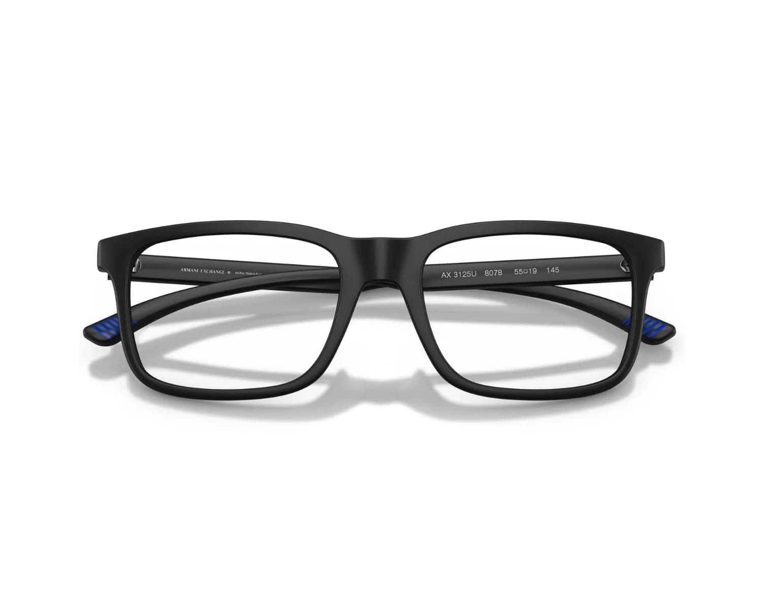 Armani Exchange Frame AX3125U in Matte Black (8078), folded view