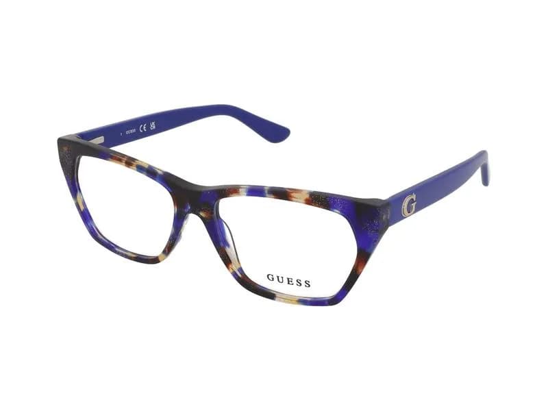 Guess Frame GU50234 in Blue, Brown, Havana (092), front three-quarter view