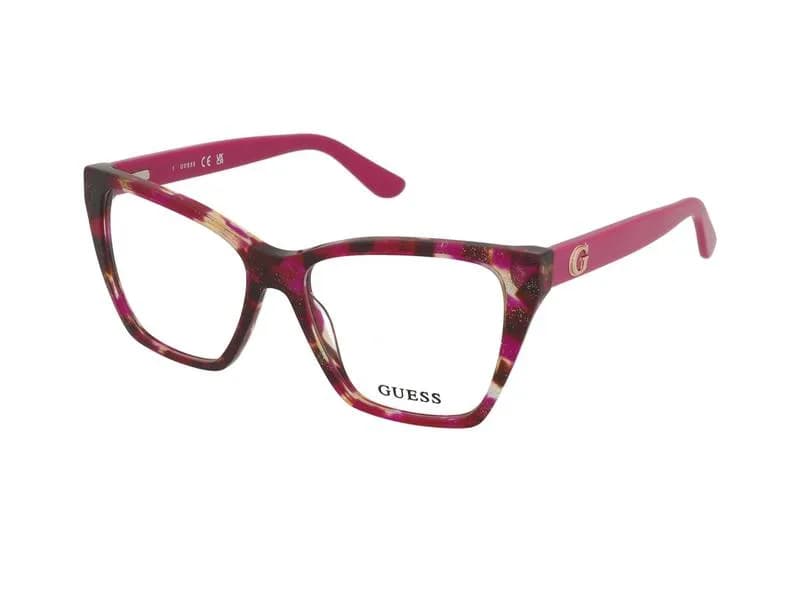 Guess Frame GU50235 in Havana, Pink (078), front three-quarter view