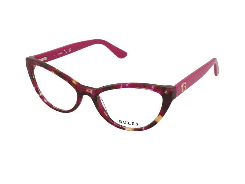 Guess Frame GU50236 in Brown, Havana, Pink (078), front three-quarter view