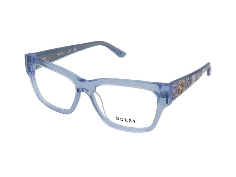 Guess Frame GU50126 in Blue, Transparent (084), front three-quarter view