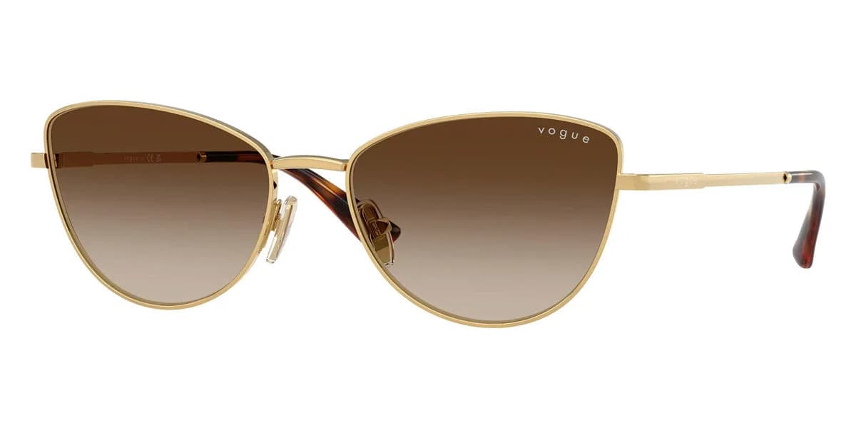 Vogue Eyewear Sunglasses VO4324S in Gold / Gradient Dark Brown (280/), front three-quarter view