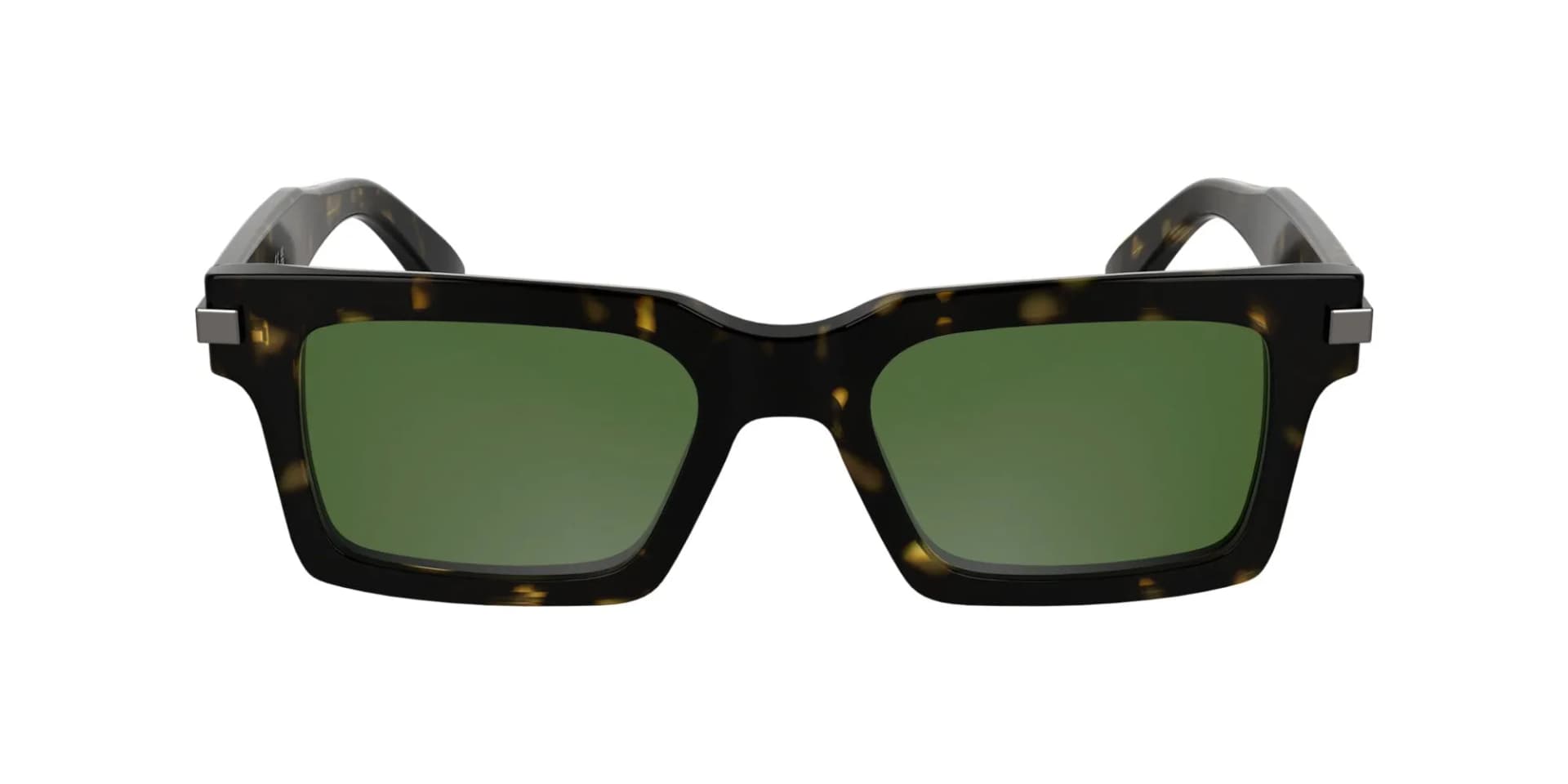 Calvin Klein CK25503S sunglasses in 235 dark havana with green lenses, front view