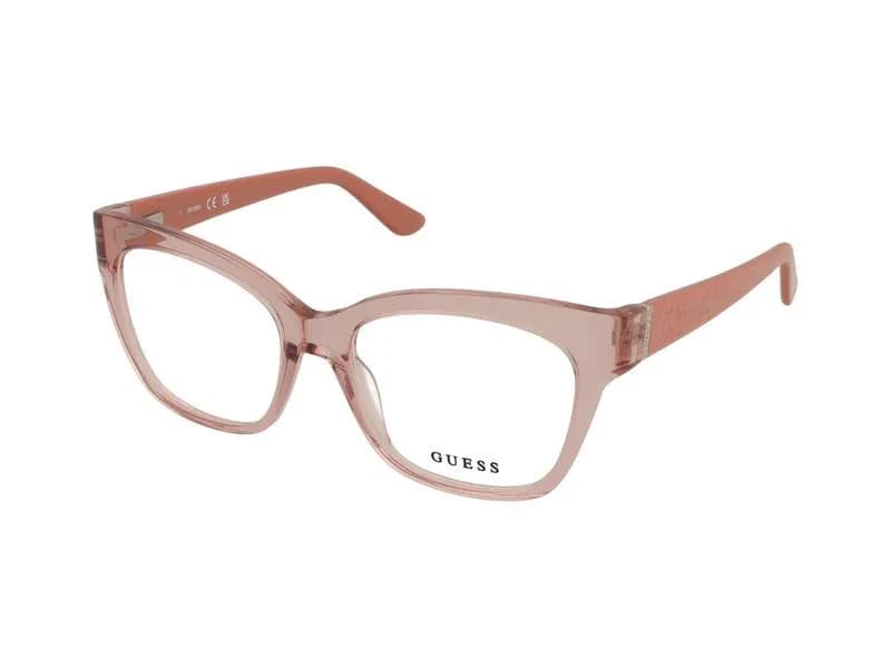 Guess Frame GU50233 in Pink, Transparent (072), front three-quarter view
