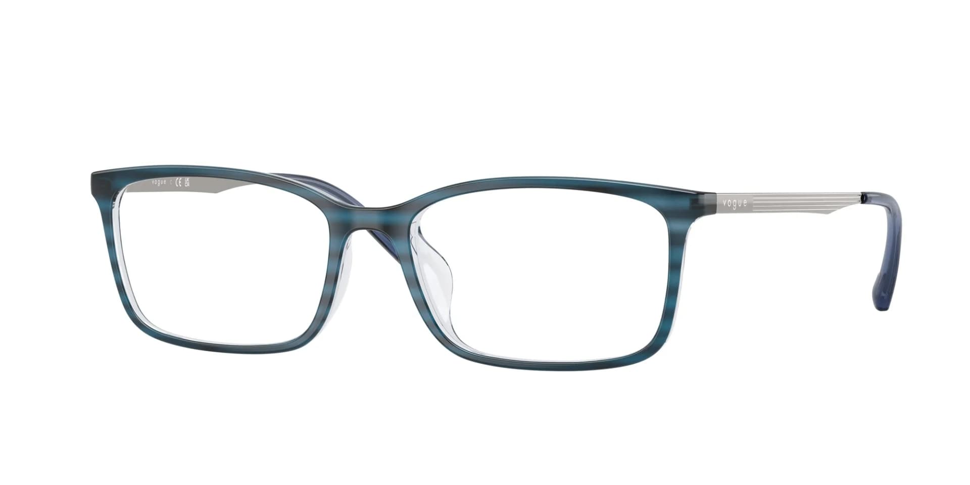 Vogue Eyewear Frame VO5644I in Striped Blue Havana (2570), front three-quarter view
