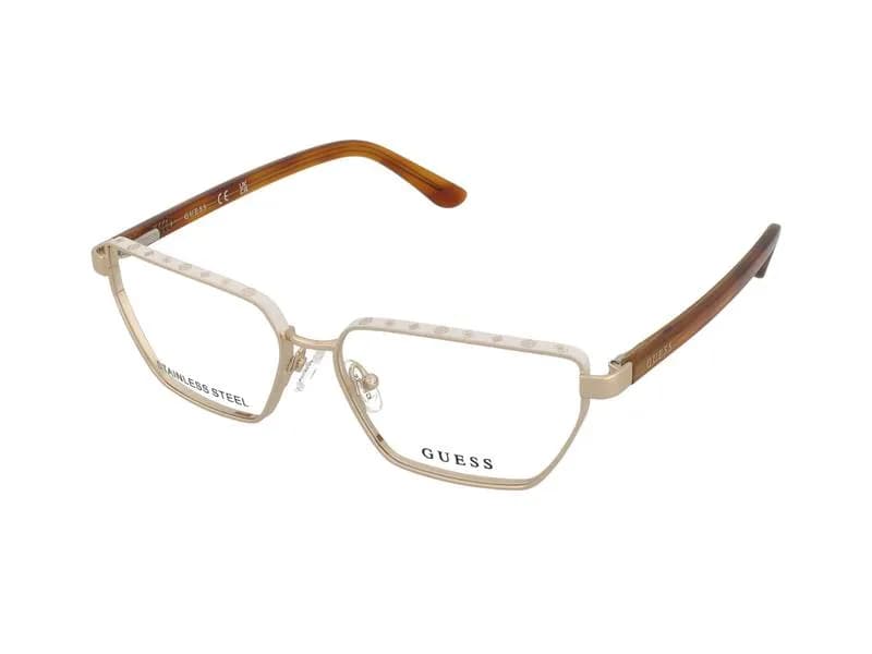 Guess Frame GU50123 in Pale Gold (032), front three-quarter view